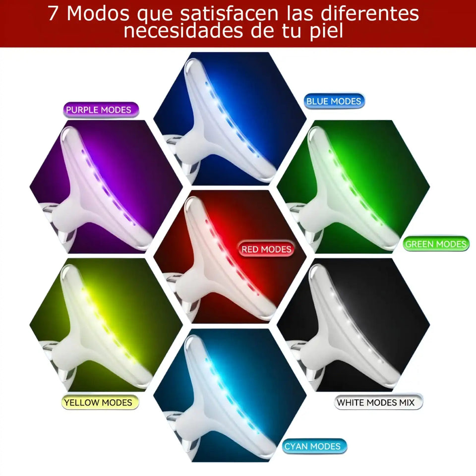 MASAJEADOR FACIAL 7 LUCES LED RECARGABLE
