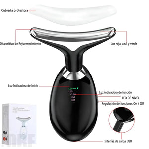 MASAJEADOR FACIAL 7 LUCES LED RECARGABLE